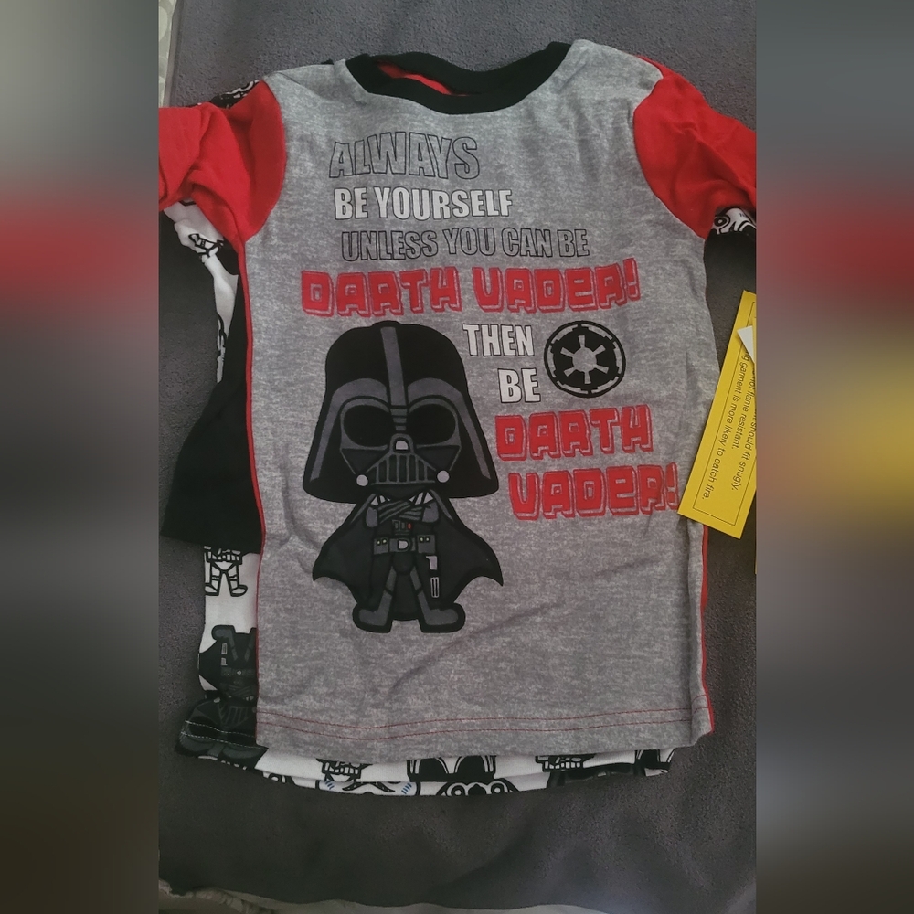 Star Wars Kids Gray and Red Darth Vader Shirt 4 Piece